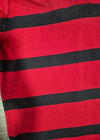 Timberland erkek Uzun Kollu Kırmızı Çizgili Polo Tişört - Görsel 6