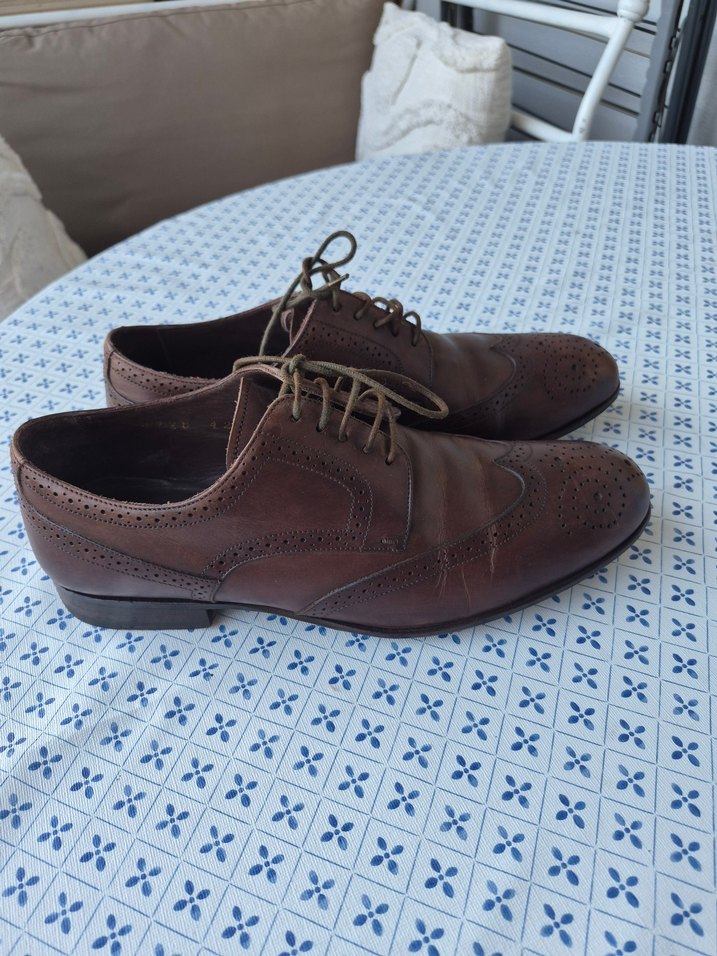 Kahverengi Deri Erkek Klasik Ayakkabı - Görsel 3