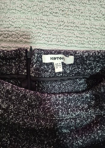 Koton Gri Siyah Mini Etek yünlü - Görsel 3