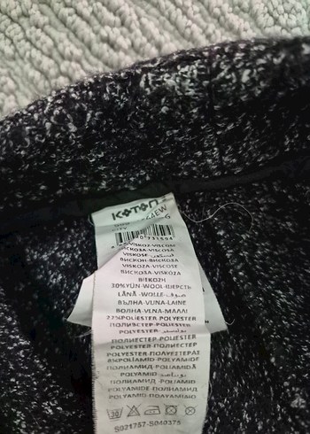 Koton Gri Siyah Mini Etek yünlü - Görsel 4