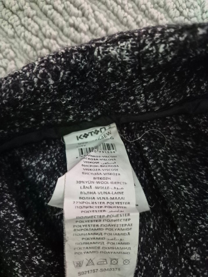 Koton Gri Siyah Mini Etek yünlü - Görsel 4