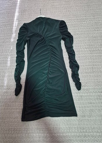 Zümrüt yeşili mini elbise - Görsel 3