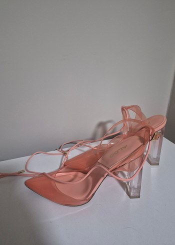 Aldo Turuncu Bağcıklı Sivri Burun Topuklu Ayakkabı - Görsel 4