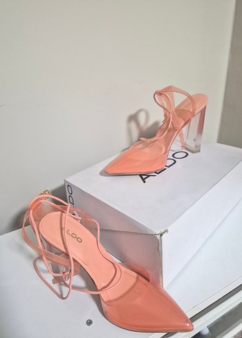 Aldo Turuncu Bağcıklı Sivri Burun Topuklu Ayakkabı - Görsel 6