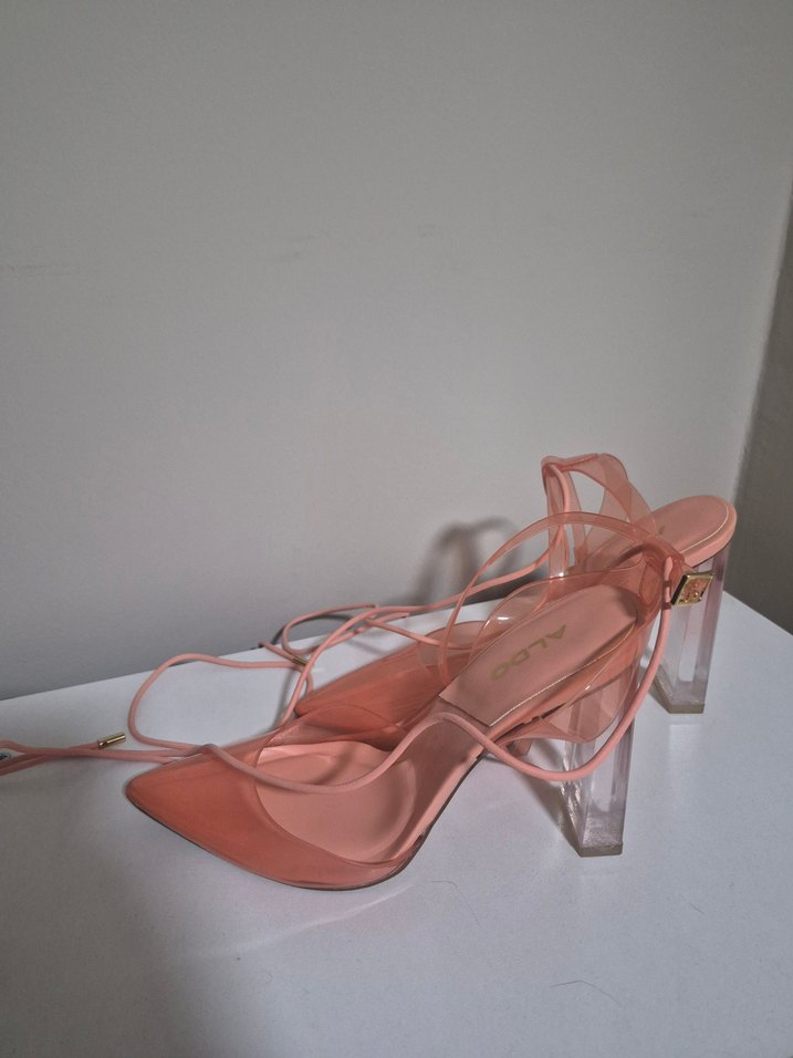 Aldo Turuncu Bağcıklı Sivri Burun Topuklu Ayakkabı - Görsel 4