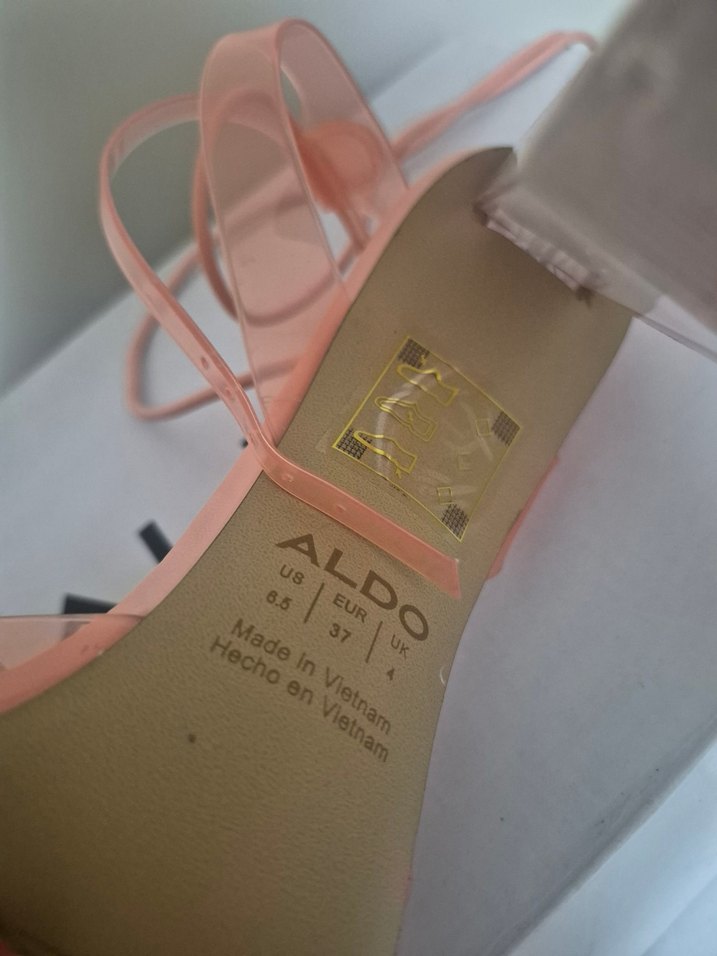 Aldo Turuncu Bağcıklı Sivri Burun Topuklu Ayakkabı - Görsel 5