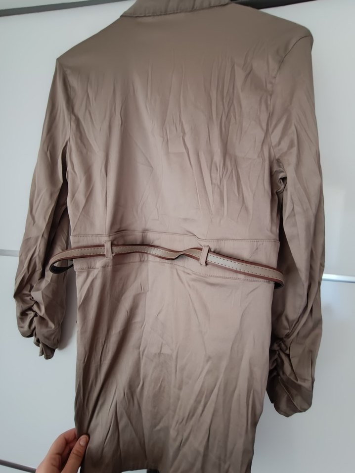 Bej Kemerli Uzun Kollu  Bluz - Görsel 3