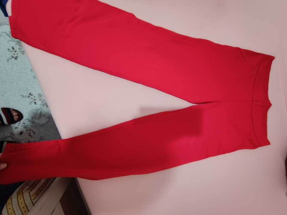 Kırmızı Kadın Kumaş Pantolon Eşofman - Görsel 3