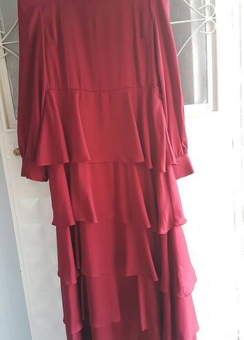 44 Beden Saten Bordo Tesettür Abiye 44 46 Modaselvim marka