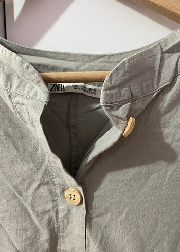 Düğmeli Bohem Keten Midi Tunik - Görsel 2