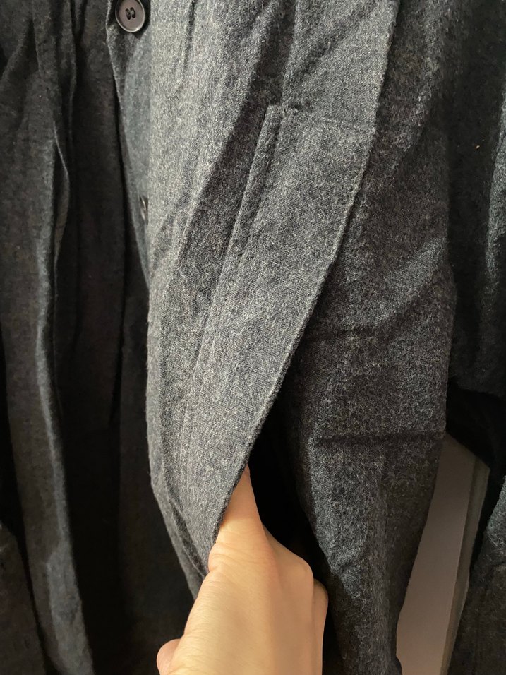 Düğmeli Gri Keten Kadın Gömlek - Görsel 4