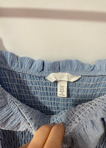H&M Mavi Askılı Midi Keten Elbise