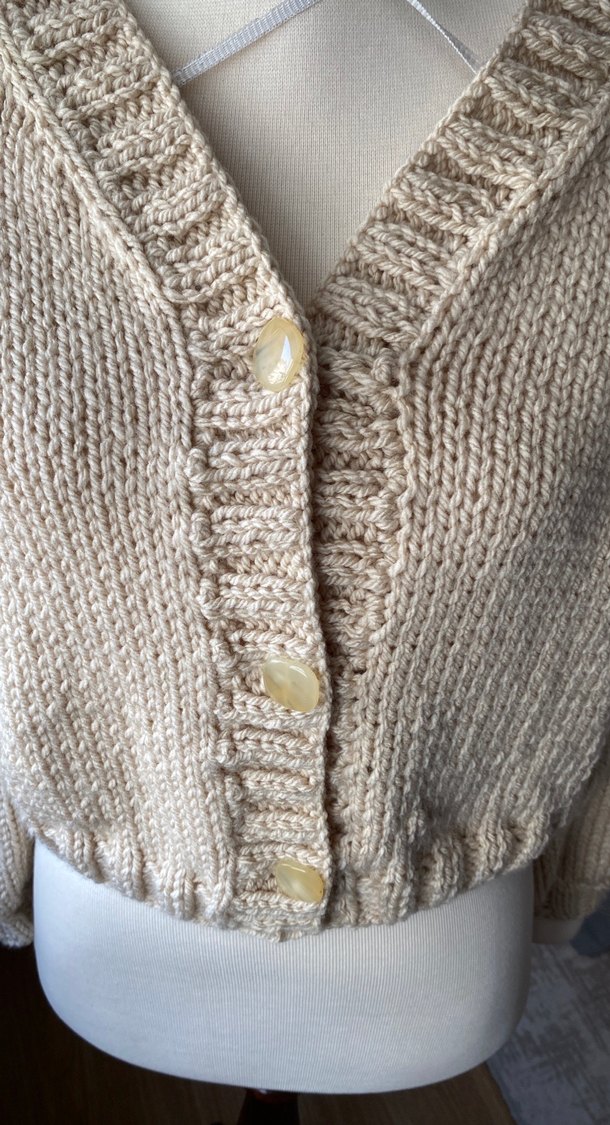 Bej Örgü Kadın Hırka, Rahat Kesim ( El Emeği) - Görsel 2