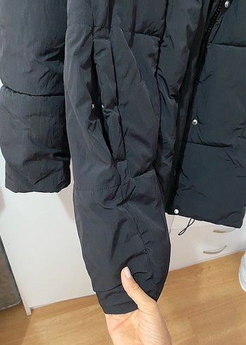 Siyah Kadın Midi Kışlık Mont - Görsel 6