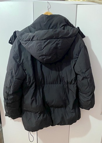 Siyah Kadın Midi Kışlık Mont - Görsel 3