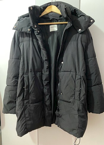 Siyah Kadın Midi Kışlık Mont - Görsel 2