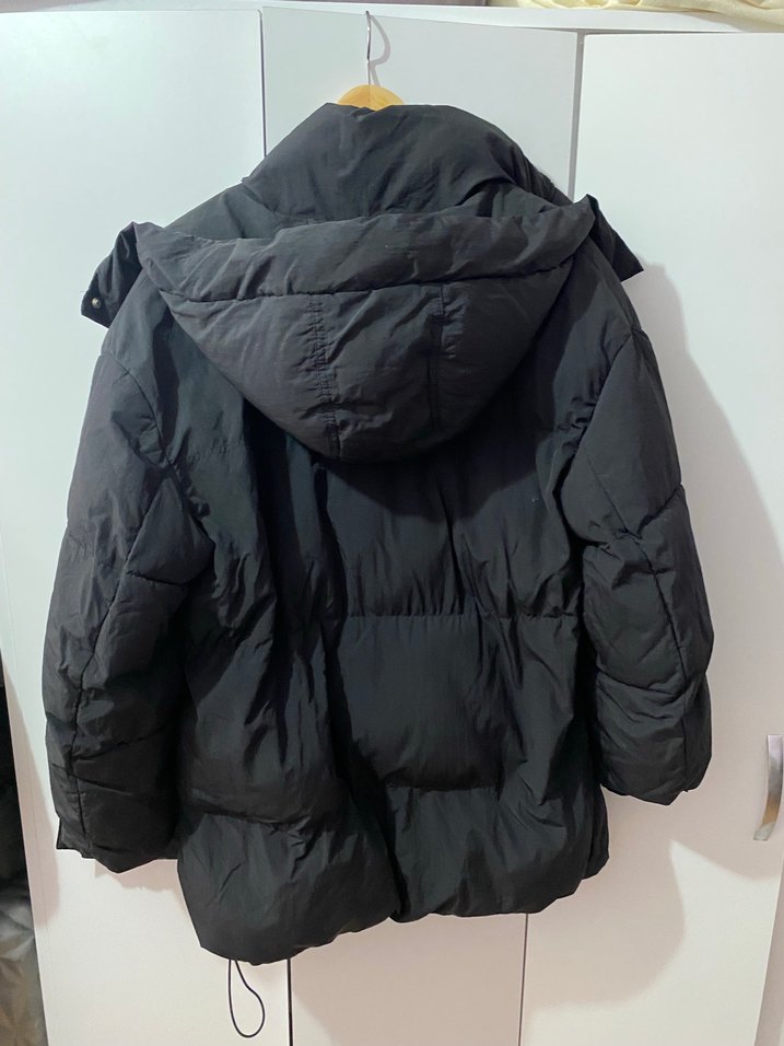 Siyah Kadın Midi Kışlık Mont - Görsel 3