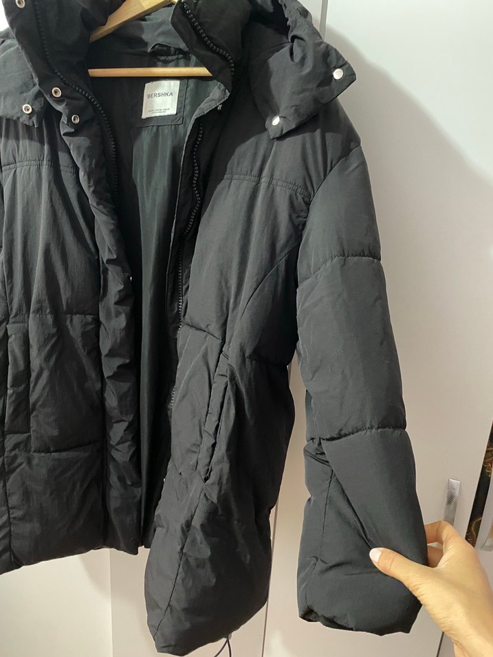 Siyah Kadın Midi Kışlık Mont - Görsel 4