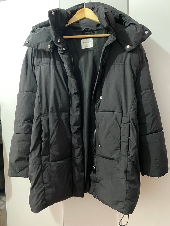 Siyah Kadın Midi Kışlık Mont - Görsel 2