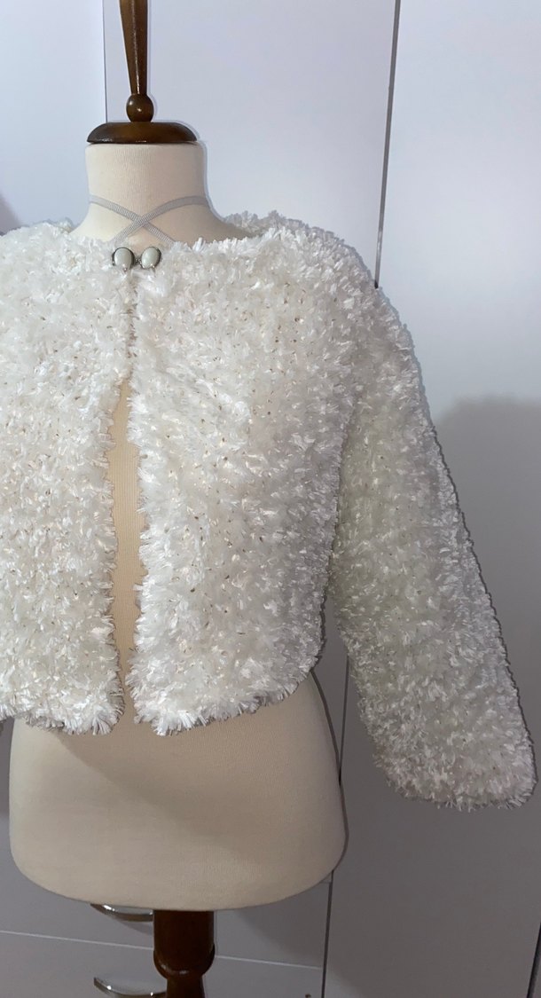 Beyaz Kürklü Bolero (El Emeği) - Görsel 2
