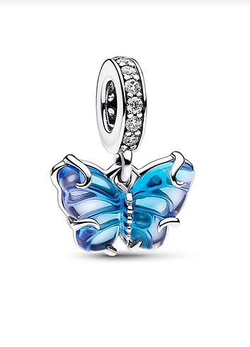 Mavi Murano Kelebek Sallantılı Charm