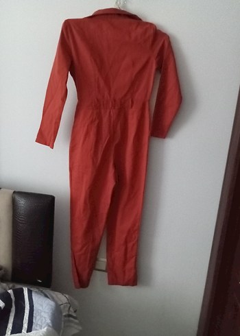 34 Beden kırmızı Renk Kadın Kırmızı Uzun Keten Tulum