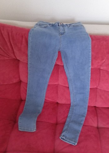 diğer Beden mavi Renk Düğmeli Lacivert Dar Kesim Kadın Kot Pantolon