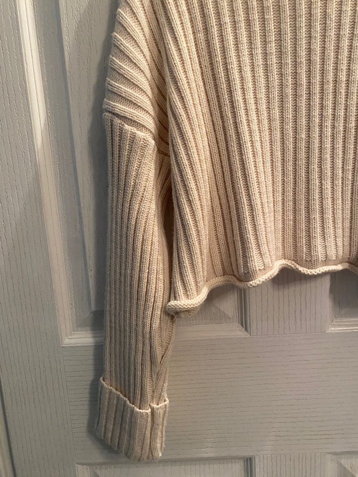 Beyaz Triko Kadın Kazak, Rahat Kesim - Görsel 2