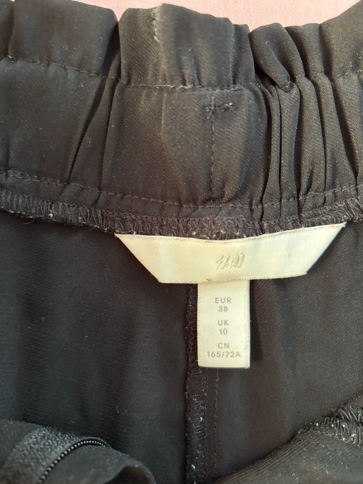 Siyah Keten Bel Detaylı Hamile Şortu - Görsel 2