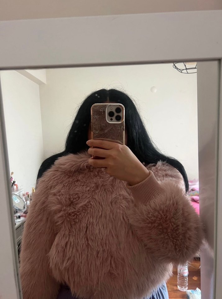 Kahverengi Kadın Suni Kürk Midi Mont - Görsel 3