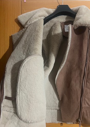 Kahverengi Süet Kürklü Kadın Ceket - Görsel 3