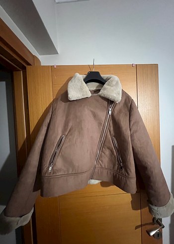 Kahverengi Süet Kürklü Kadın Ceket - Görsel 4