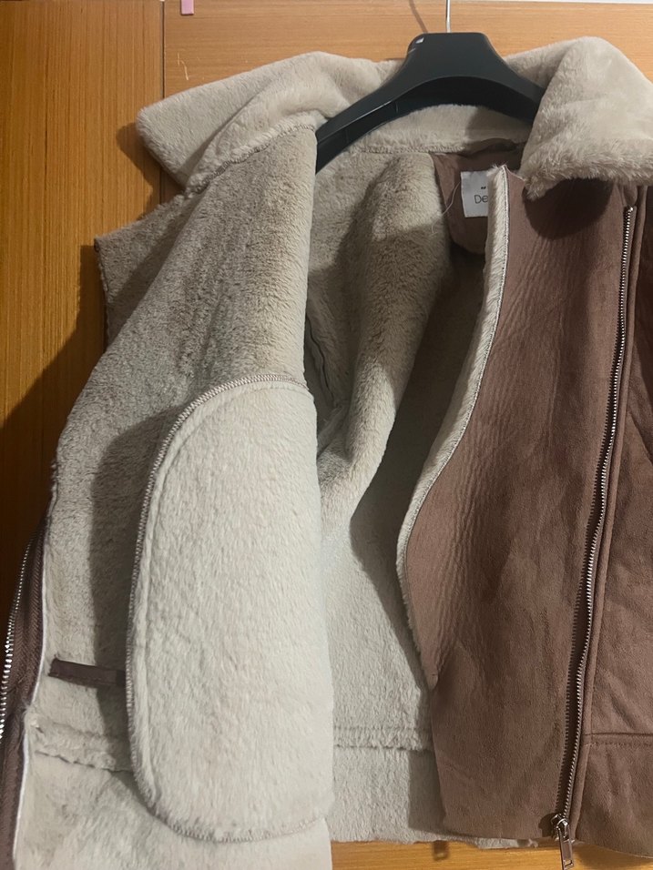 Kahverengi Süet Kürklü Kadın Ceket - Görsel 3