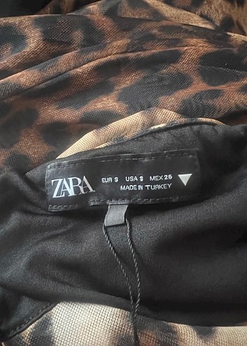 Leopar Desenli Drapeli Uzun Elbise - Görsel 4