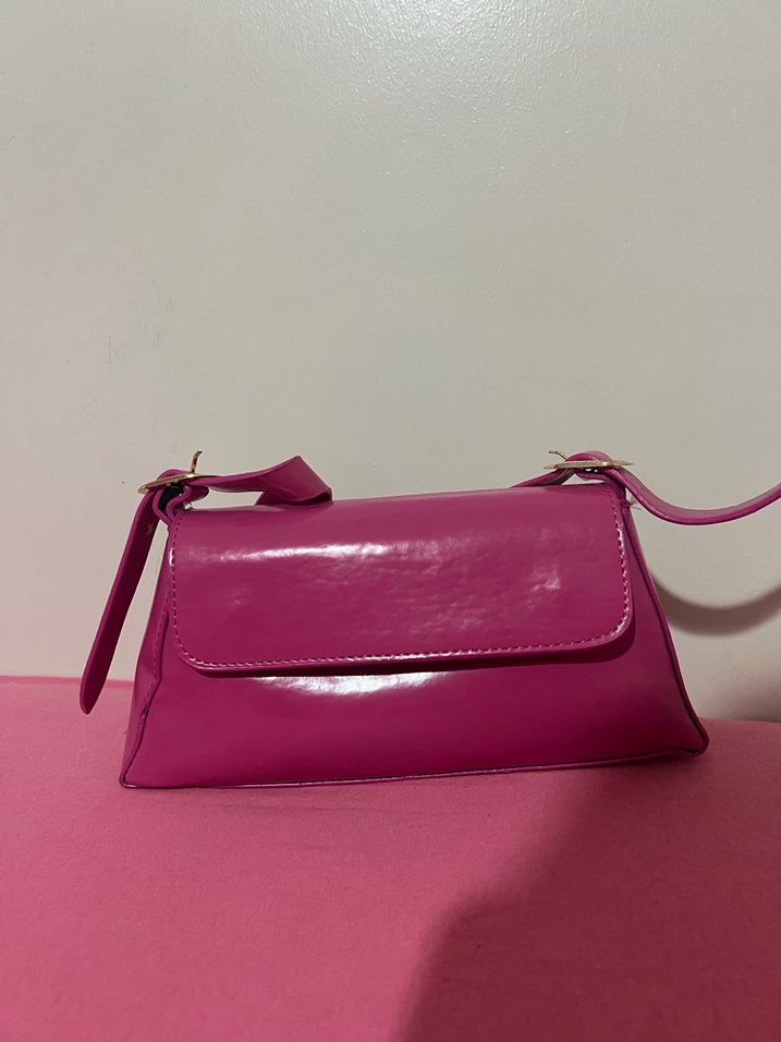 Pembe Deri Tokalı Kadın Çanta - Görsel 2