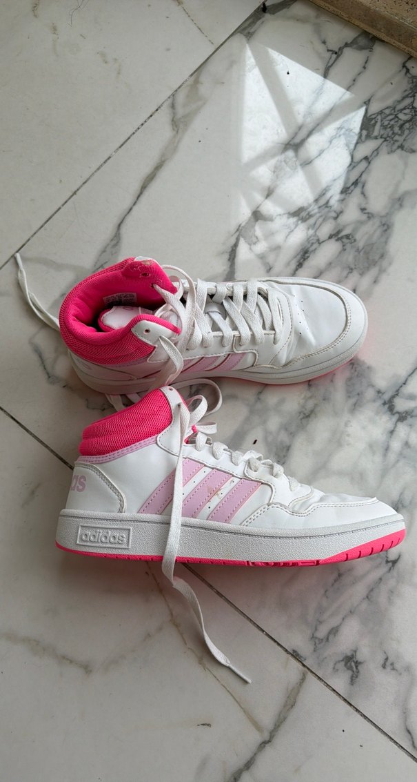 Pembe Bağcıklı Yüksek Top Kadın Spor Ayakkabı - Görsel 2