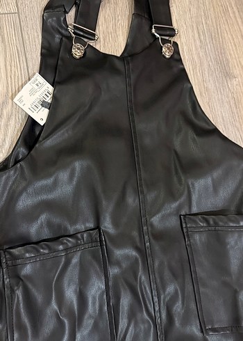 Siyah Deri Kemerli Midi Kadın Tulum - Görsel 2