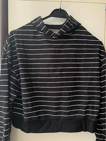 PULL&BEAR siyah çizgili sweatshirt