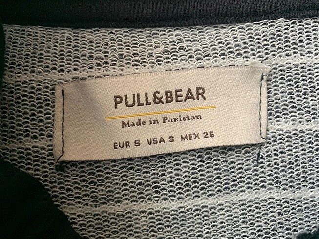 s Beden PULL&BEAR siyah çizgili sweatshirt
