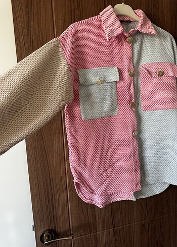 Renkli Düğmeli Uzun Kollu Kadın Gömlek - Görsel 4