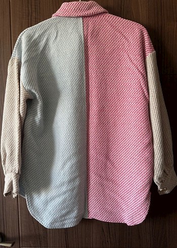 Renkli Düğmeli Uzun Kollu Kadın Gömlek - Görsel 2