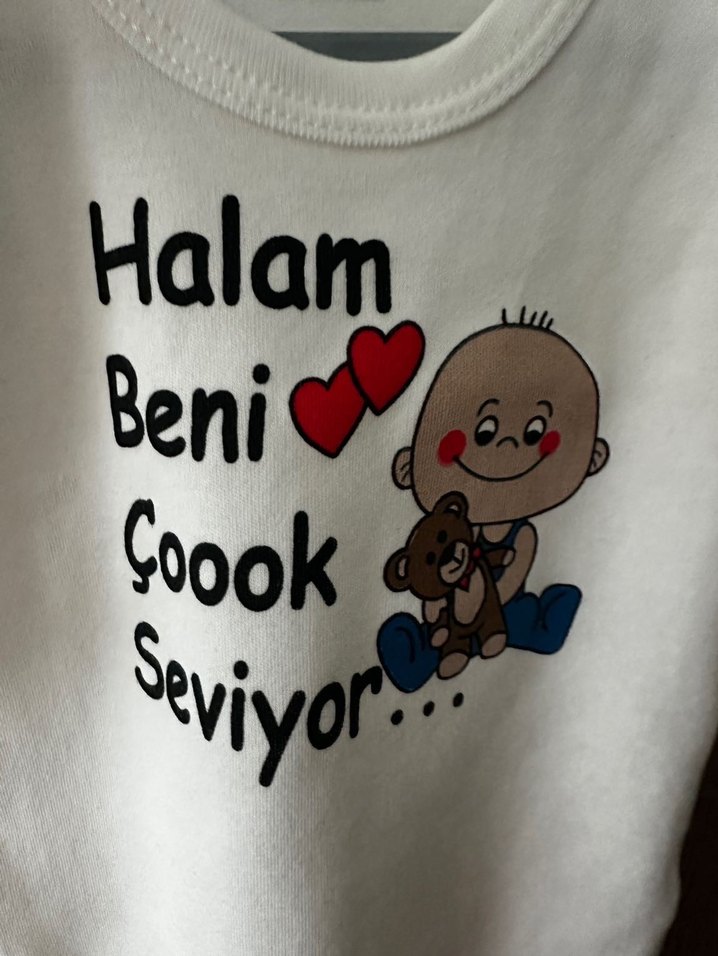 Bebek Uzun Kollu Baskılı Beyaz Body - Görsel 3