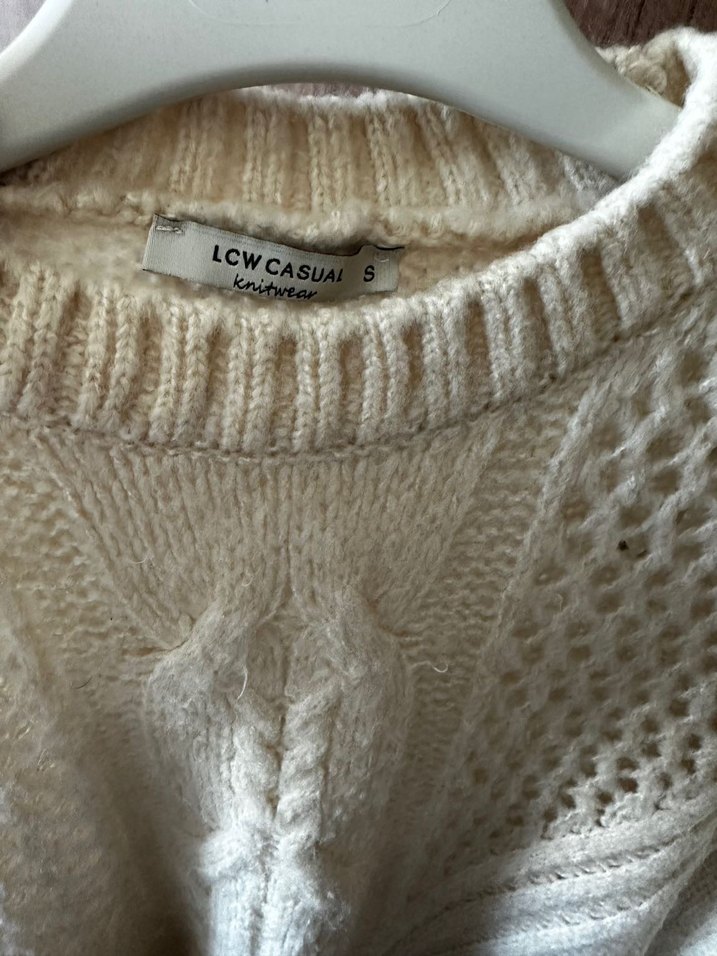 Bej Bohem Örgü Kadın Kazak - Görsel 3