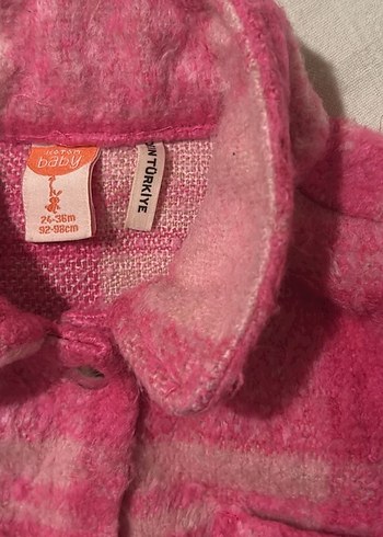 Kız Çocuk Pembe Düğmeli Polar Gömlek - Görsel 2