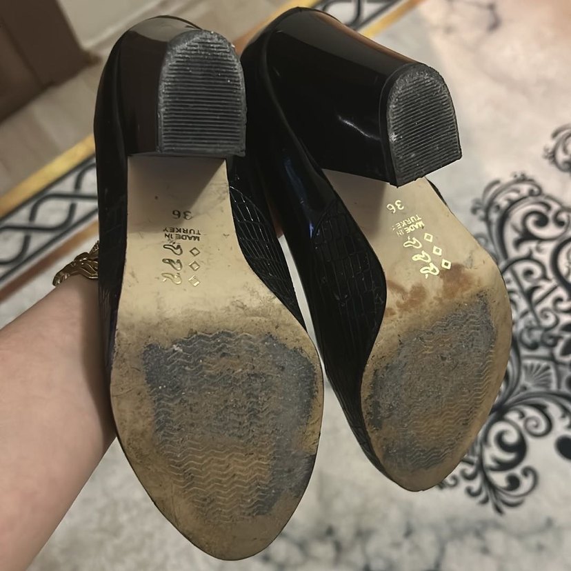 Siyah Yılan Desenli Bağcıklı Stiletto - Görsel 5