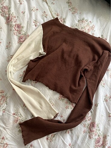 xs Beden Crop uzun kollu
