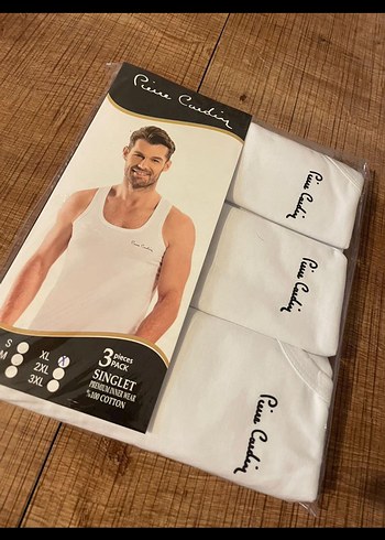 Pierre Cardin Beyaz Baskılı Erkek Atlet 3'lü Paket