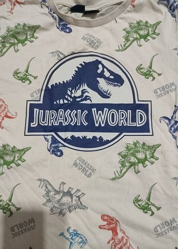 Renkli Jurassic World Baskılı Erkek Tişört - Görsel 2