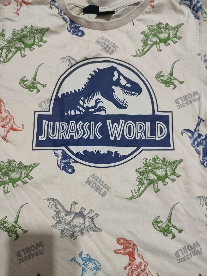 Renkli Jurassic World Baskılı Erkek Tişört - Görsel 2