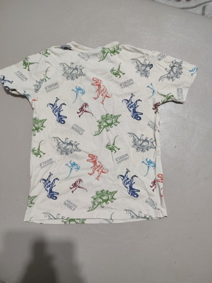 Renkli Jurassic World Baskılı Erkek Tişört - Görsel 4